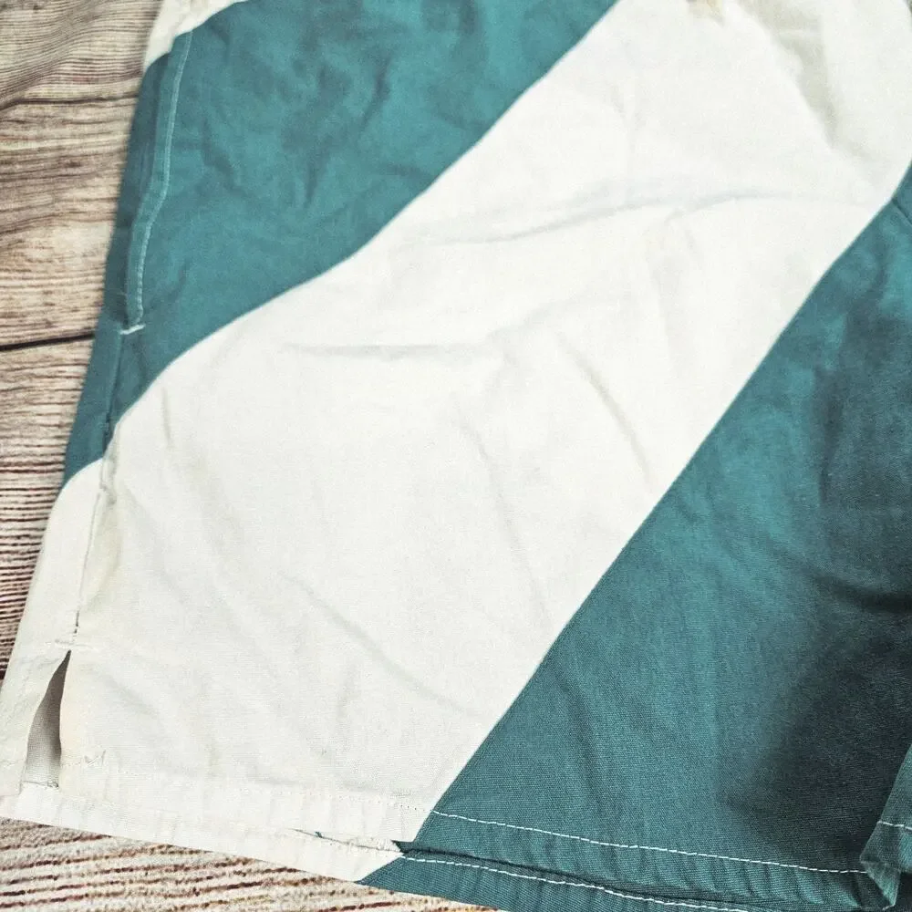 Freestyle Vintage Swim Shorts Stripe Multicolor Colorblock Men's Size Large